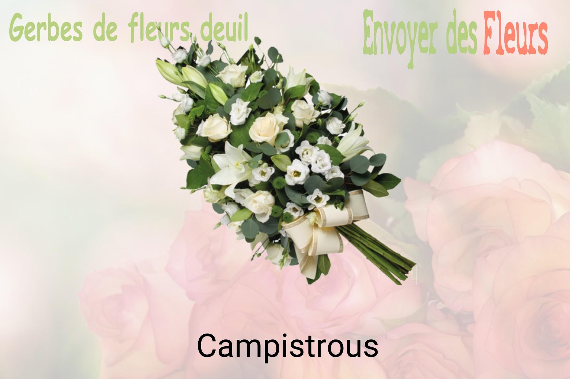 Gerbe de fleurs de deuil livrée à Campistrous